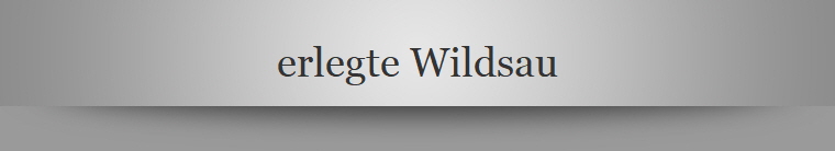 erlegte Wildsau